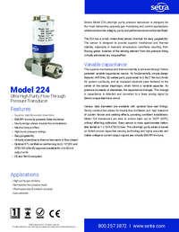 Thumbnail of document Data Sheet - 224 Ultra High Purity Pressure Transducer